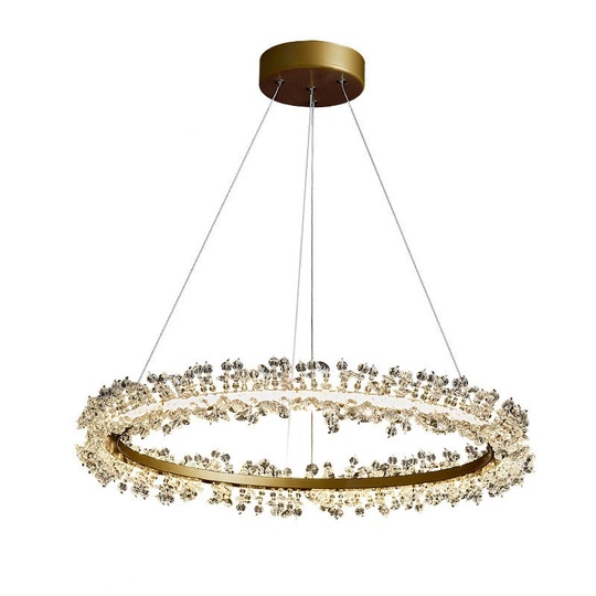 Люстра подвесная, золотой, кристалл, LADYWISE 80*120, металл, LED.