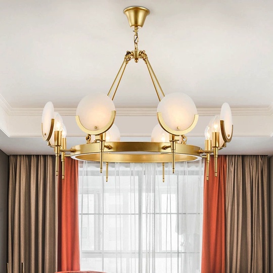 Светильник подвесной бронзовый Alvexa, металл, мрамор, 80*50 см, Е14