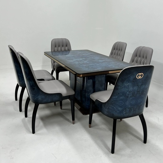 Обеденный комплект Avio, 150*90*76 см, голубой, дерево, 4 стула - стол обеденный в итальянском стиле