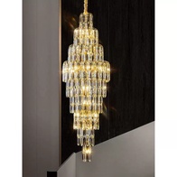 Люстра подвесная, золото, кристалл, HEZEL 50*135 металл, E14.