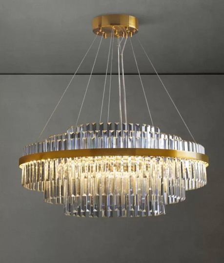 Люстра подвесная, бронза, хрусталь, VINTAGE 100*36, металл, LED.