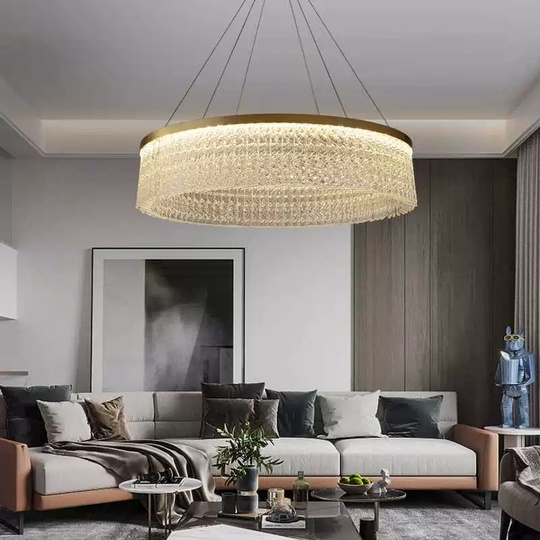 Люстра подвесная BONCUK 60*24 бронза, стекло, металл, LED.