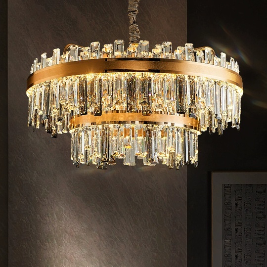 Люстра подвесная BATI 76*45 золото, кристалл, металл, LED.
