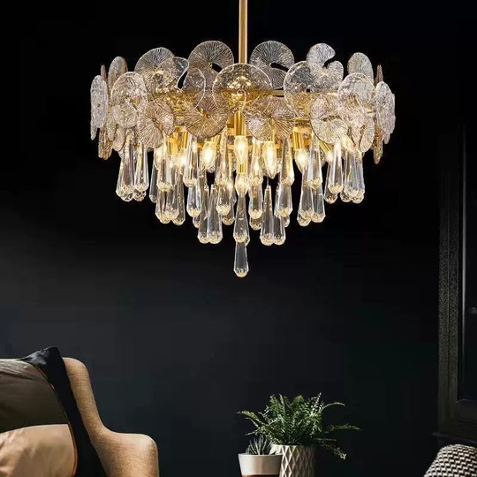 Люстра медная Alivora, медь, трос 50 см, 80*45 см, подвесная, Е14, 8 Вт