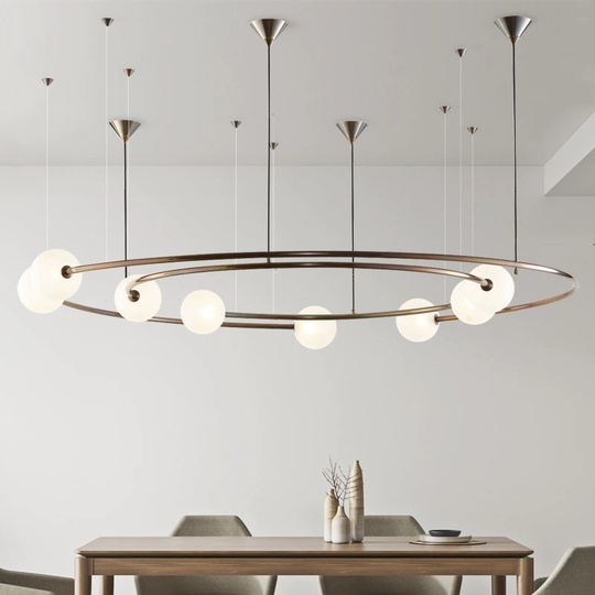 Люстра подвесная, медь, стекло, AIDEN 110*150, металл, G9