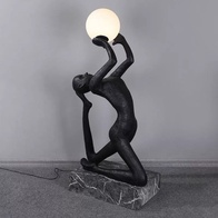 Торшер серо-черный Gimnast, 68*37*145 см, LED, Е27, смола и стекловолокно, 10 Вт