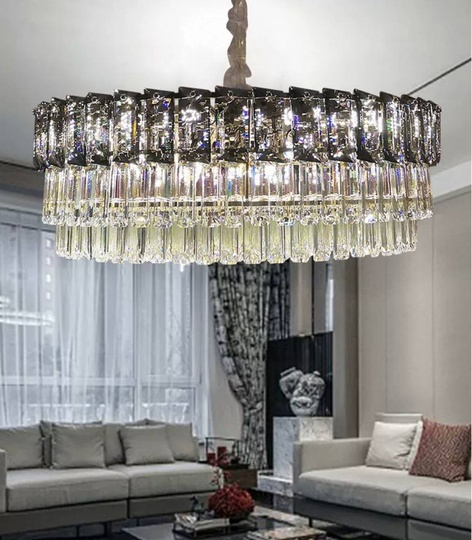 Люстра подвесная BINAY 80*24 золото, хрусталь, металл, E14.