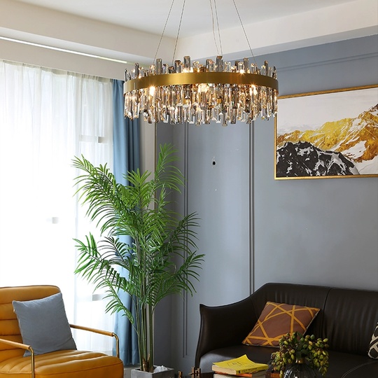 Люстра подвесная, медный, кристалл, BEAUTIFUL 80*25, металл, E14.