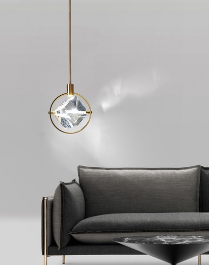 Подвесной светильник MAI HE MAI медный кристалл, 20*24,5 см. CRYSTAL HALO - медный светильник, LED, 5 Вт