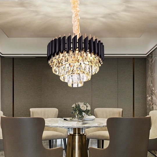 Люстра подвесная, черный, стекло, OPULENCE 75*50, металл, E14.