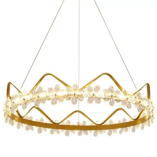 Люстра подвесная, золото, хрусталь, NOAH 60*20, металл, LED