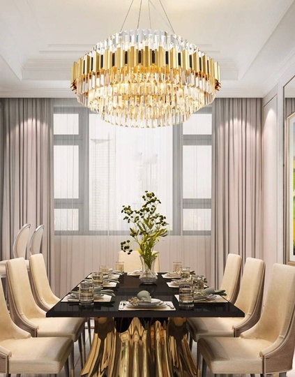 Люстра подвесная, бронза, хрусталь, MELINDA 80*40, металл, E14.