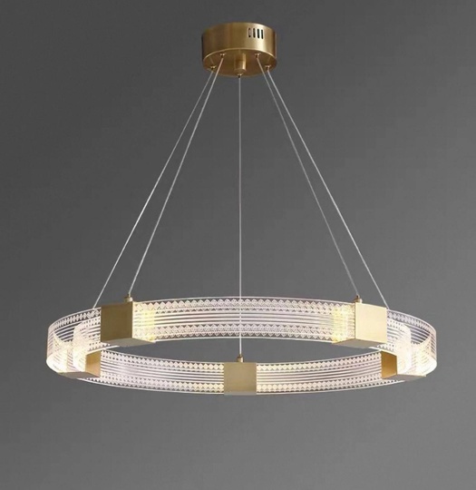 Люстра подвесная, медь, ПММА, SAMUEL 80*100, металл, LED