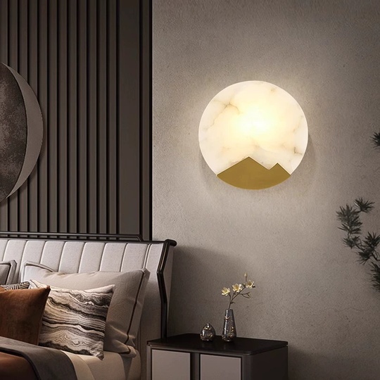 Настенный светильник медный ALABASTER, Бра, 20*20, медь, мрамор, LED.