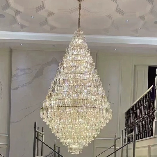 Люстра подвесная, золото, кристалл, QANTA 150*220 металл, E14.