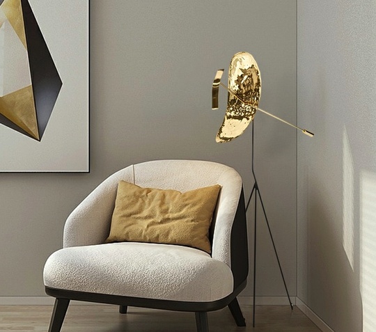 Напольный светильник. Золотой Ribot, G9, 10 Вт