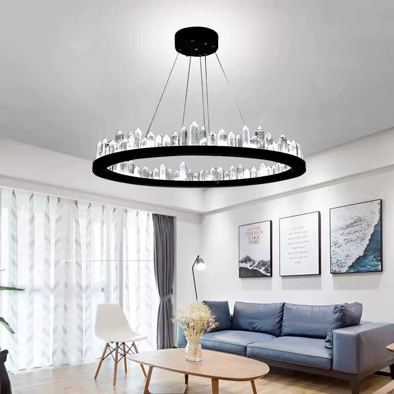 Люстра подвесная, черный, кристалл, LOGAN 80*11 металл, LED.