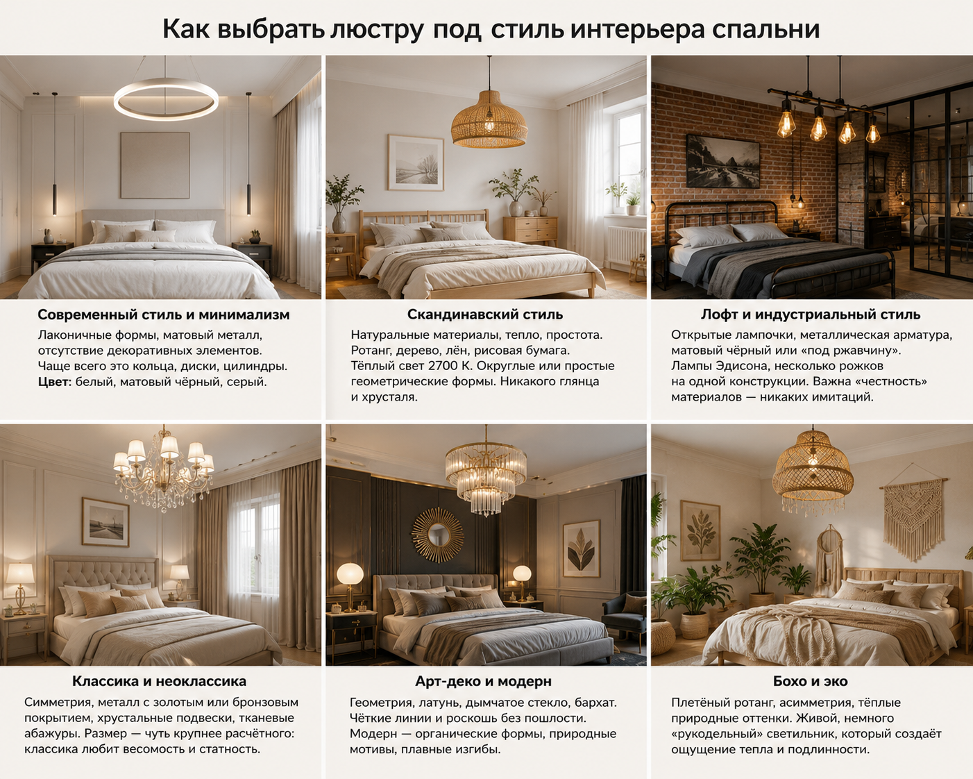 Как выбрать люстру для спальни: размер, стиль, свет и советы дизайнера